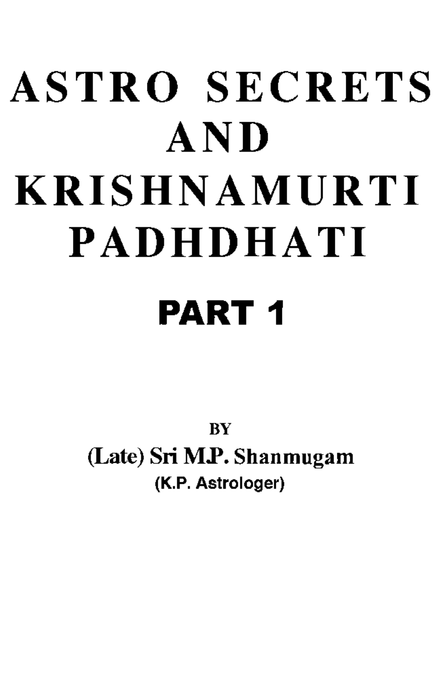 Jyotish_Astro secrets _ KP Part1_0