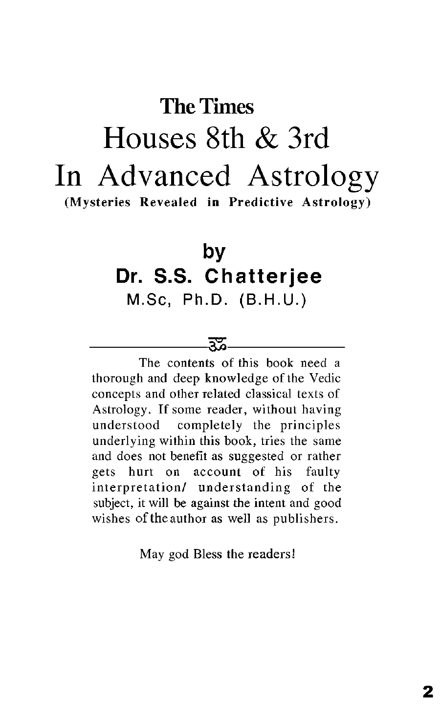 Jyotish_Houses 8 and 3 in advanced astrology_KP Horary_Chatterjee_0