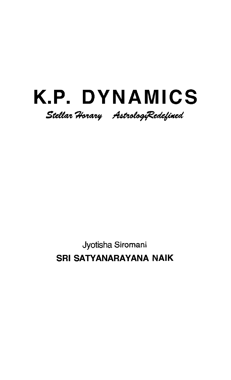 Jyotish_KP dynamics_S NAIK_0