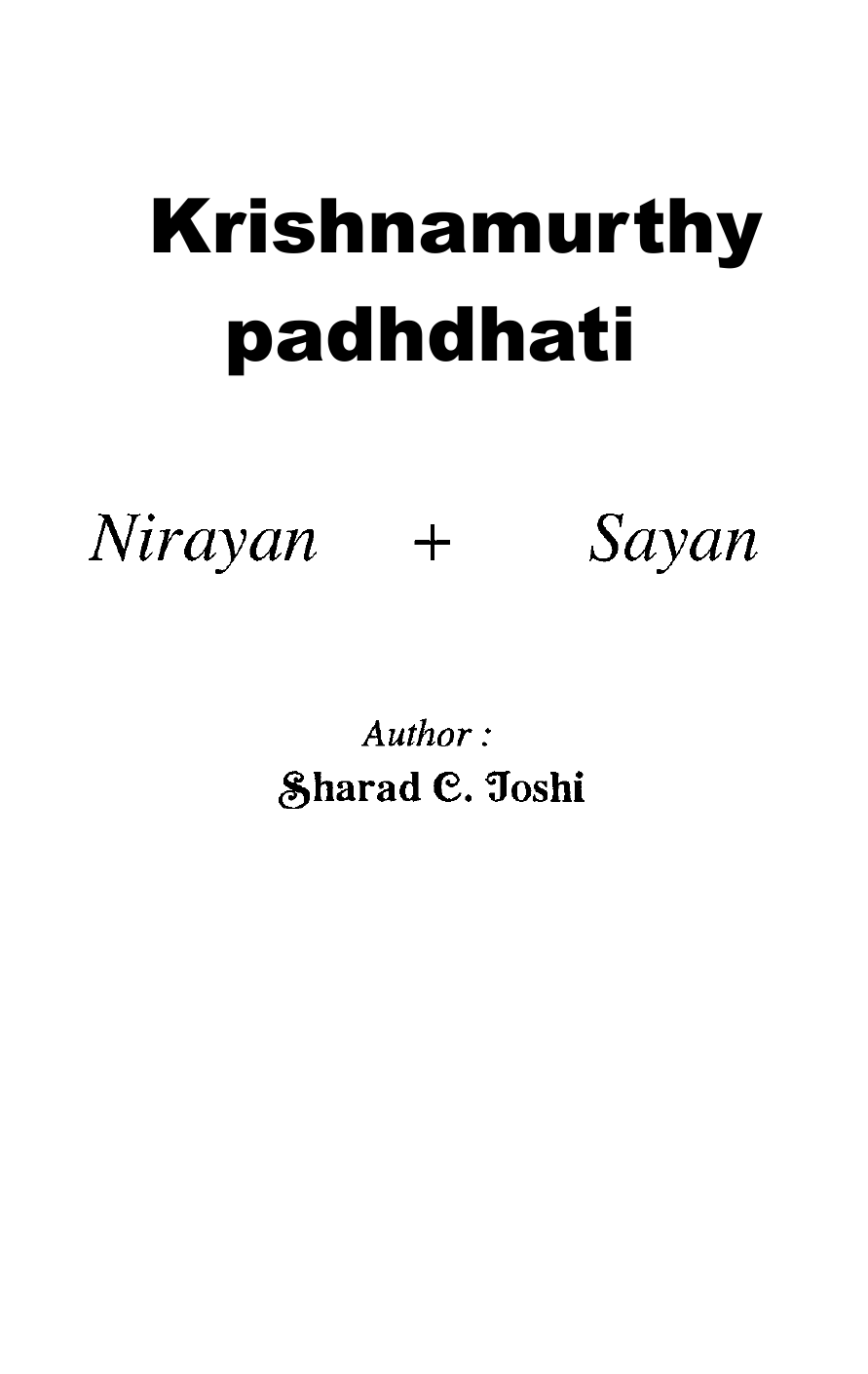 Jyotish_KP_Sharad Joshi_Krishnamurthy padhdhati_0