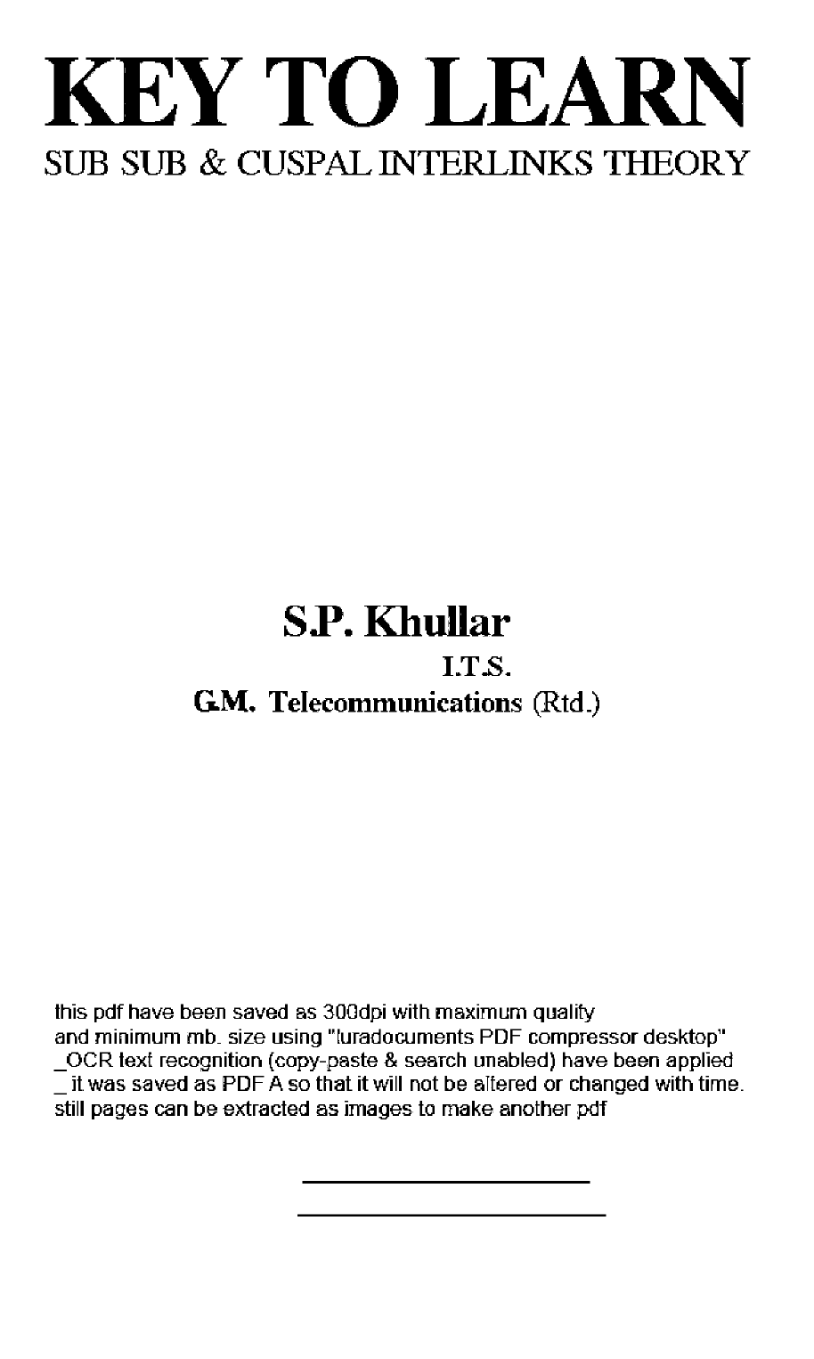 Jyotish_Key to Learn_KP cuspal system_SP Khullar_0
